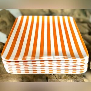 Tabitha Brown x Target Orange Stripe Melamine Salad Plates Set of 8 NWT